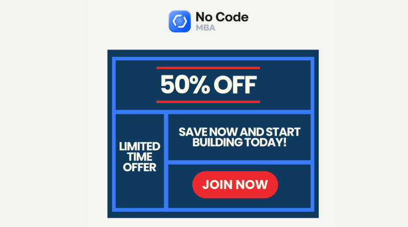 No Code MBA Memorial Day Sale